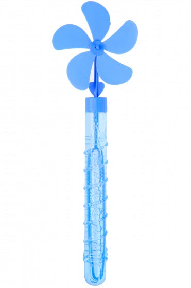 bellenblaas met windmolen 28 cm blauw