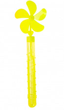 bellenblaas met windmolen 28 cm geel