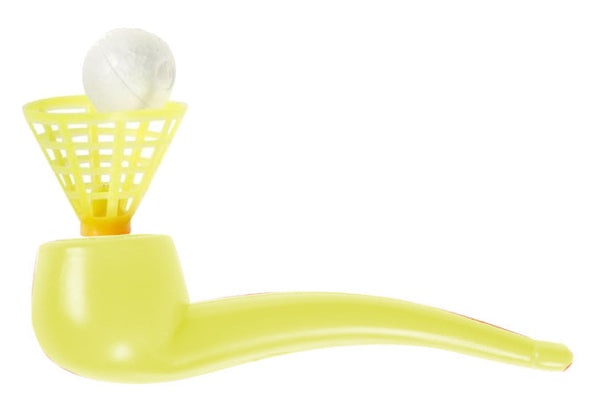 blaaspijpje junior 10 cm geel 2-delig