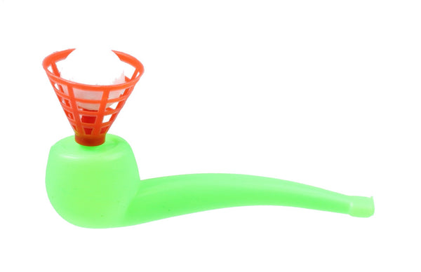 blaaspijpje junior 10 cm groen/oranje 2-delig
