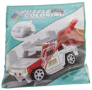 bouwpakket auto met pull back en stiften 13-delig rood