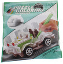 bouwpakket auto met pull back en stiften 17-delig groen