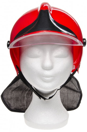 brandweerhelm met nekbescherming rood