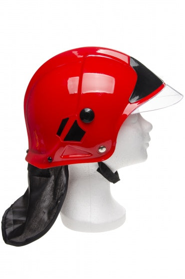brandweerhelm met nekbescherming rood