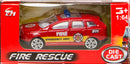 brandweervoertuig auto 7,5 cm staal rood