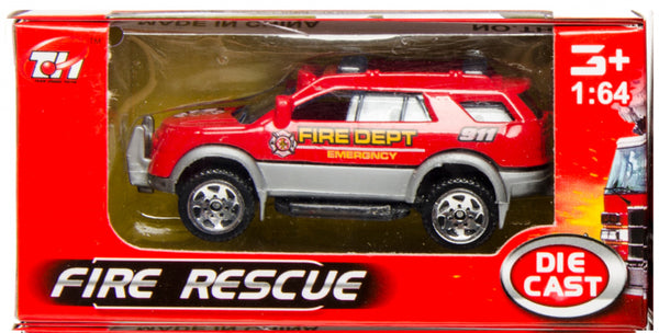 brandweervoertuig jeep 7,5 cm staal rood
