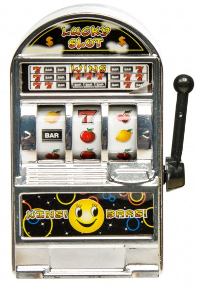 mini gokautomaat 8 cm zilver