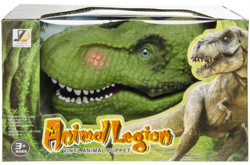 dinosaurus handpop 30 cm groen