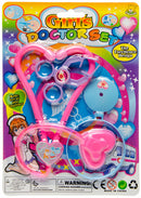 dokterset meisjes 15 x 21 cm roze/blauw/paars 3-delig