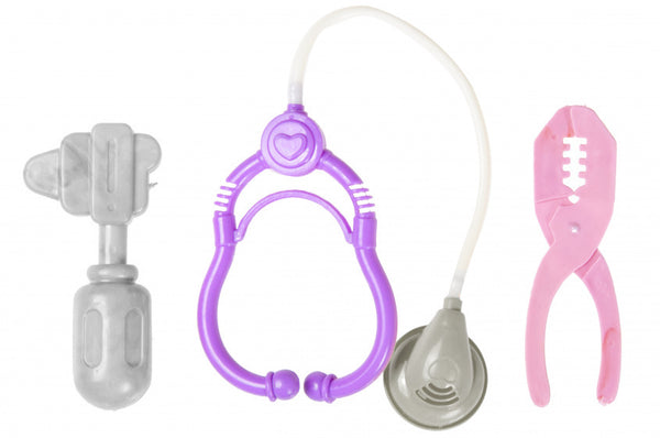 dokterset mini meisjes paars/roze 3-delig