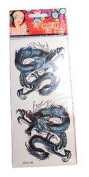 drakentattoo Azië 10,5 x 19 cm papier groen 2-delig