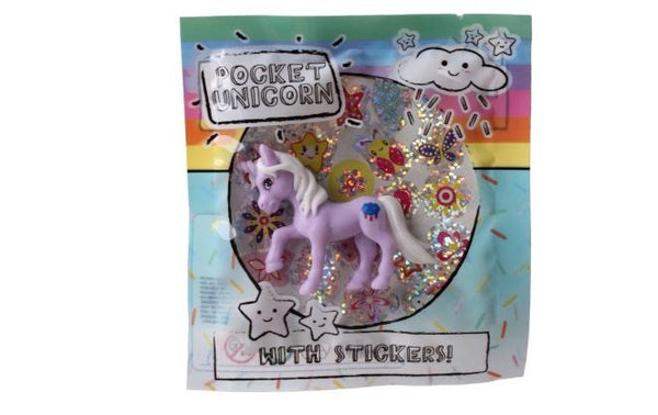 eenhoorn Pocket Unicorn meisjes 7 x 5 cm paars/wolkje