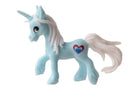 eenhoorn Pocket Unicorn meisjes 7 cm blauw/hartje