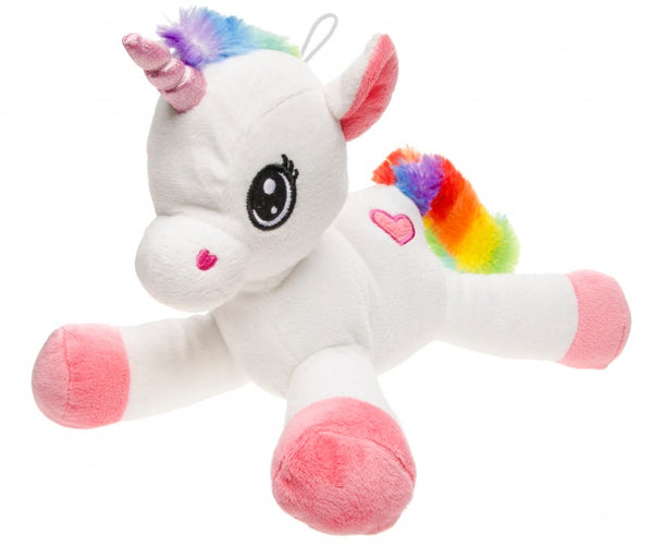 eenhoornknuffel regenboog wit 23 cm