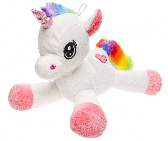 eenhoornknuffel regenboog wit 23 cm