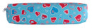etui met hartjes blauw 23 x 6,5 cm