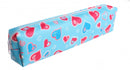 etui met hartjes blauw 23 x 6,5 cm