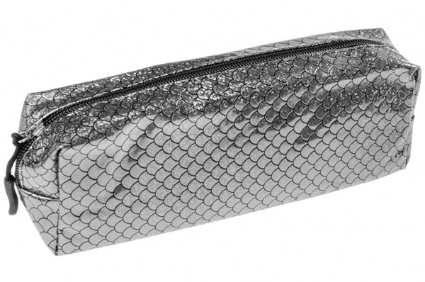 etui schubben zeemeermin zilver 22 cm