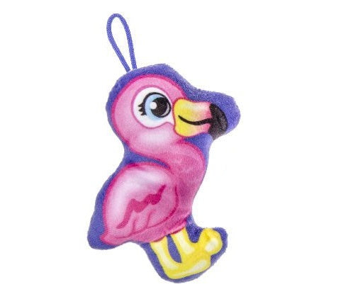 flamingo 14 cm pluche blauw/roze