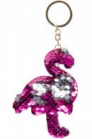 sleutelhanger flamingo pailletjes 10 cm fuchsia