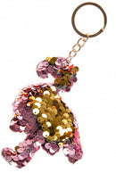 sleutelhanger flamingo pailletjes 10 cm roze