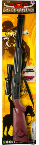 geweer met schietgeluid 65 cm zwart/bruin