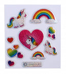 glitterstickers eenhoorn 7 x 11,5 cm hart
