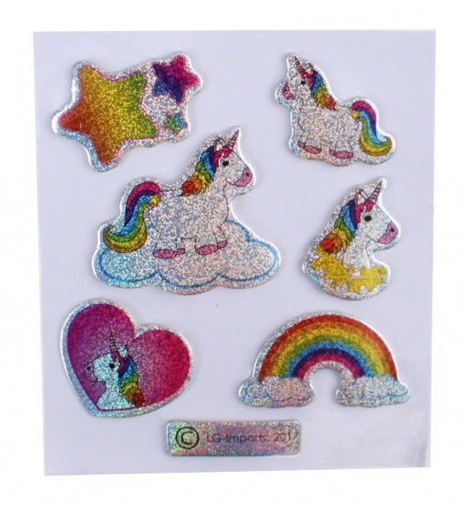 glitterstickers eenhoorn 7 x 11,5 cm kleine eenhoorn