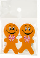 gum poppetjes junior 6 cm rubber oranje 2 stuks