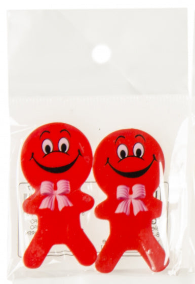 gum poppetjes junior 6 cm rubber rood 2 stuks