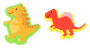 gum tyrannosaurus & spinosaurus 4 cm geel/rood
