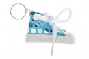 sleutelhanger gymschoen glitter 7 cm blauw