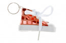 sleutelhanger gymschoen glitter 7 cm rood