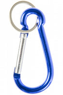 karabijnhaak sleutelhanger 8 cm blauw