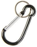 karabijnhaak sleutelhanger 8 cm zwart