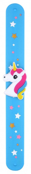 klaparmband Eenhoorn 22,5 cm siliconen blauw