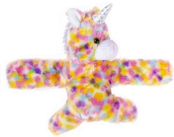klaparmband Eenhoorn meisjes 15 cm pluche geel/roze