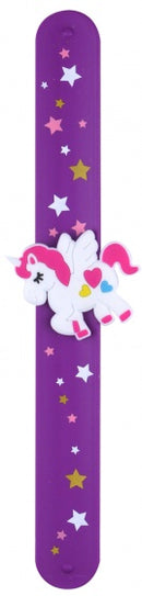klaparmband Eenhoorn 22,5 cm siliconen paars
