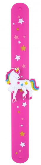 klaparmband Eenhoorn 22,5 cm siliconen roze