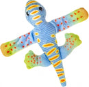 klaparmband Hagedis junior 15 cm pluche blauw