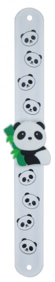 klaparmband Panda Bamboe zwart/wit 21 cm