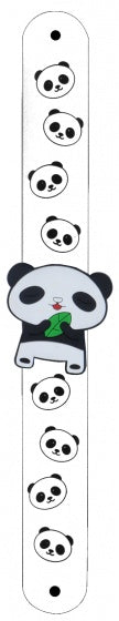 klaparmband Panda Leaf zwart/wit 21 cm