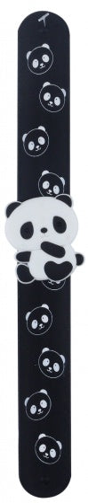 klaparmband Pandabeer zwart/wit 21 cm