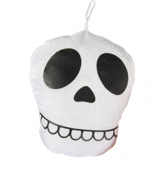 knuffel doodskop 17 x 14 cm pluche wit