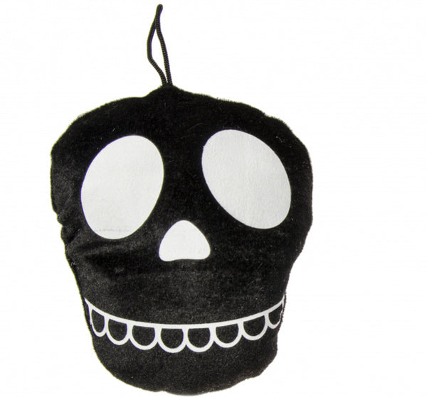 knuffel doodskop 17 x 14 cm pluche zwart