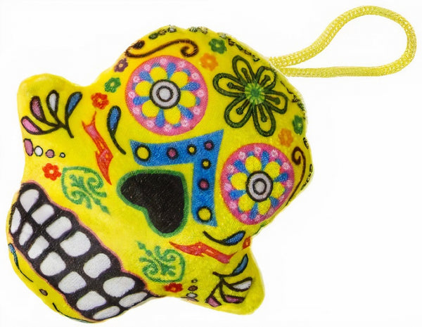 knuffel doodskop junior 15 cm pluche geel