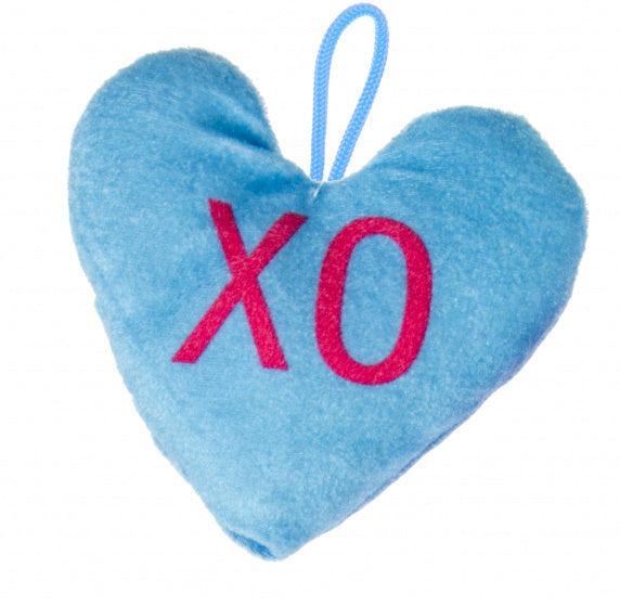 knuffel hartje junior 12 x 13 cm pluche blauw