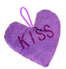 knuffel hartje junior 12 x 13 cm pluche paars