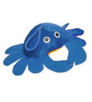 knuffel krab 15 cm pluche blauw/geel