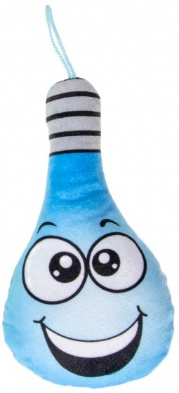 knuffel lampje met gek gezicht blauw 20x10 cm